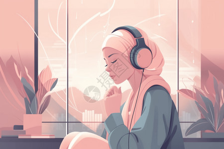 癌症研究癌症患者通过音乐疗法寻找希望插画