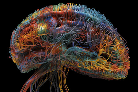 癫痫大脑的3D渲染模型高清图片