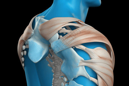 肩关节3D肩袖撕裂透视图设计图片