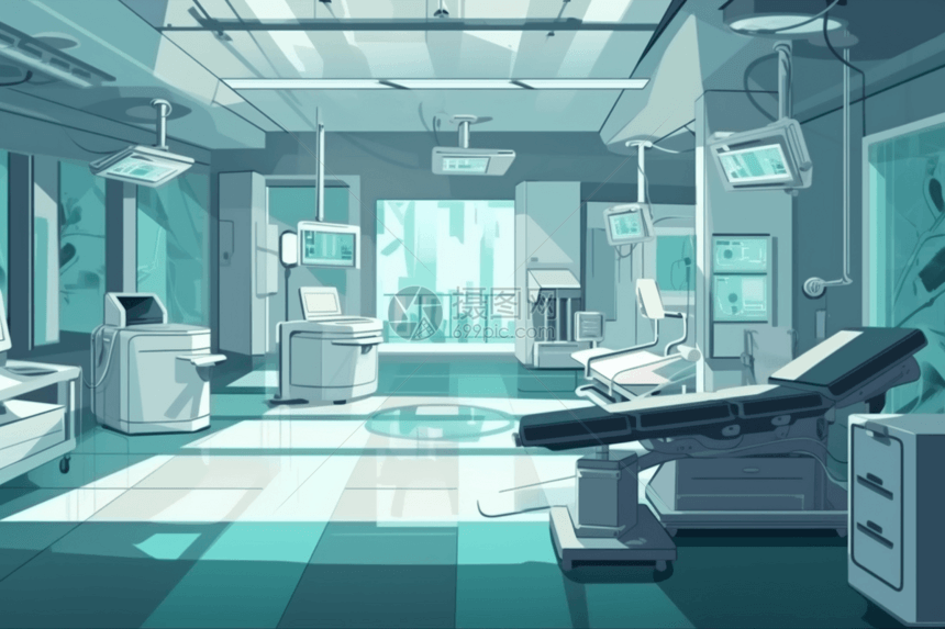 医疗手术室插画图片