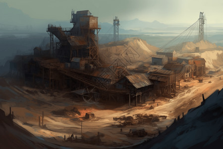铅矿采矿场背景图片