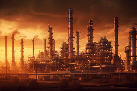 天际线炼油厂图片