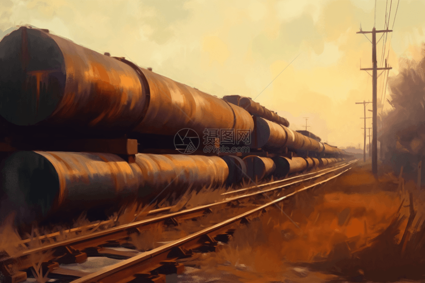 石油管道的插画图片