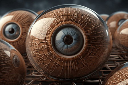 眼睛的3D渲染模型背景图片