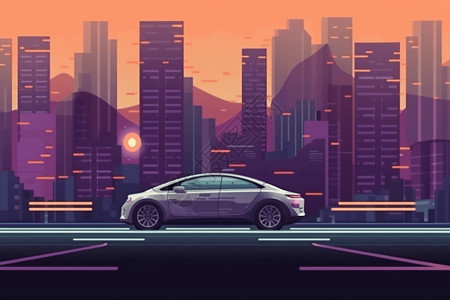 城市自动驾驶汽车图片