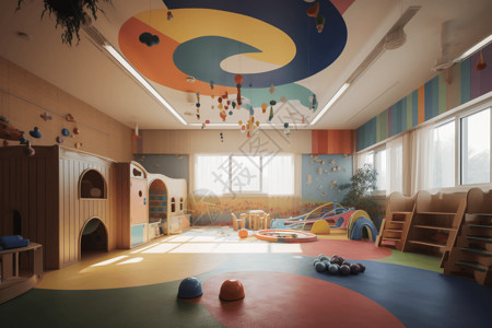 幼儿园儿童保育区的设计图高清图片