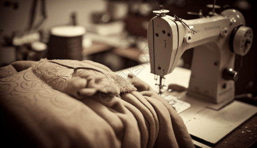 缝制衣服生产中的衣服背景