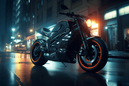 超速行驶高科技电动摩托车设计图片