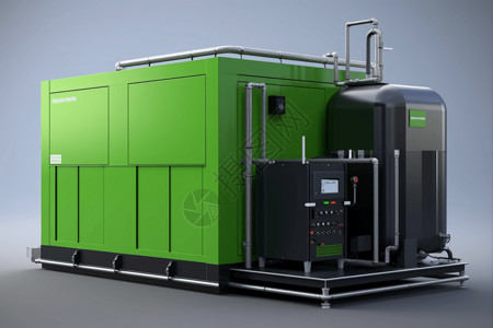 沼气厂3D沼气发生器渲染图设计图片