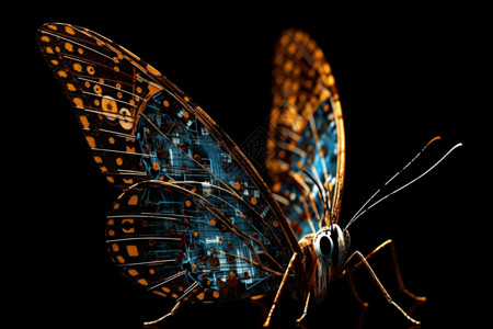 科技集成电路蝴蝶背景图片