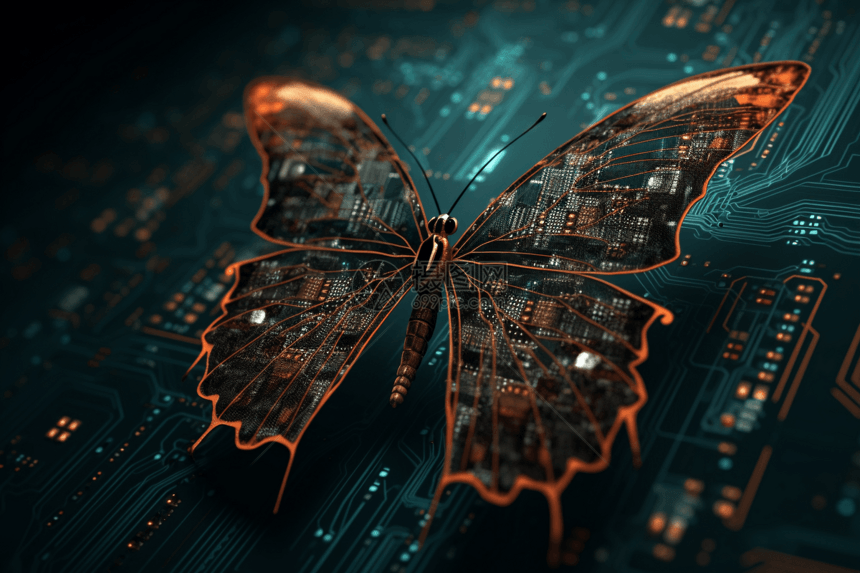 科技集成电路蝴蝶图片
