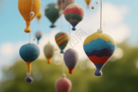 气球diy彩色毛毡艺术品背景