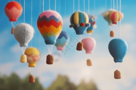 气球diy毛毡手工小艺术品热气球背景