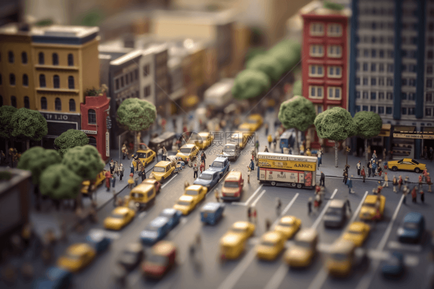 繁华城市拥挤交通图片