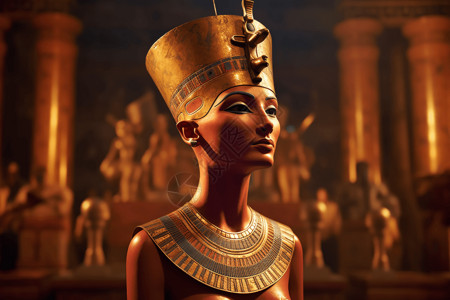 古神庙女王雕像背景图片