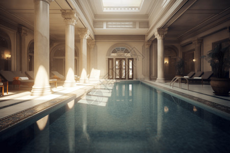 大理石酒店泳池视角图片