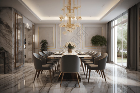欧式室内餐厅欧式装修风格别墅餐厅设计图片