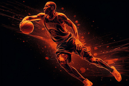 篮球运动员投篮图背景图片