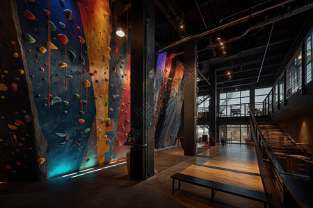文化墙系列健身房体验室内攀岩背景