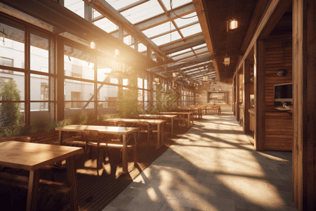 餐厅仓库素材阳光玻璃房下的餐厅设计图片