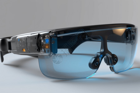 镜头镜片3D医疗用智能眼镜模型插画
