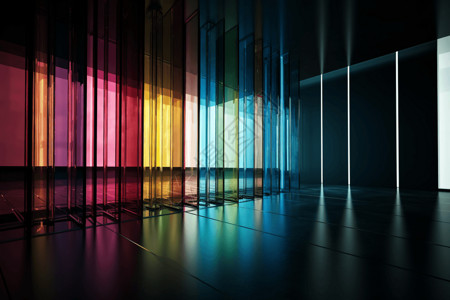 彩色玻璃艺术风格现代室内设计背景图片