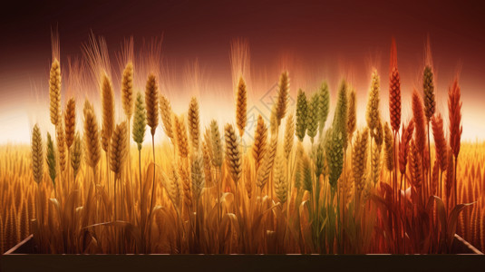 彩色的麦穗背景图片