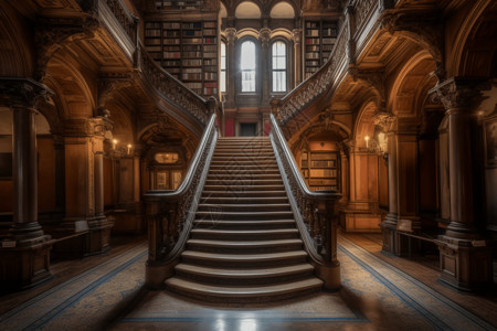 历史悠久的图书馆高清图片