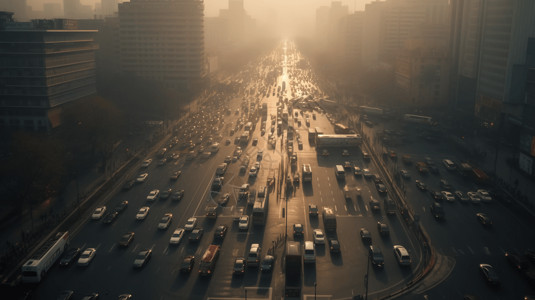 拥堵的城市城市拥挤的交通插画