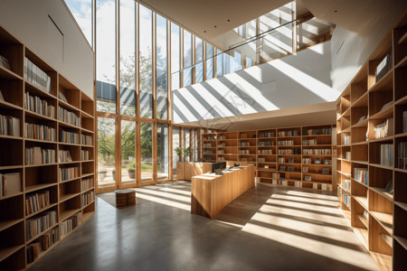 建筑书籍明亮的图书馆背景