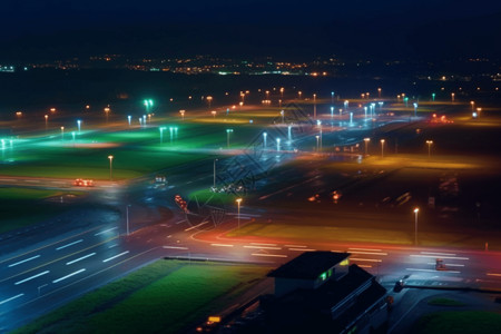 夜晚的跑道背景图片