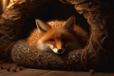 手工毡状狐狸图片