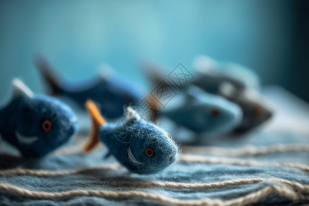 鱼条毯子手工毡制鱼背景