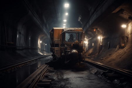 隧道施工的工人背景图片