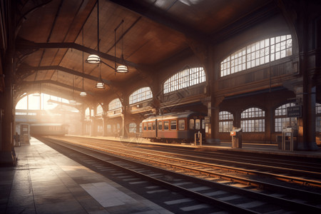 空旷的火车站图片