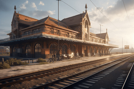 市区的火车站图片
