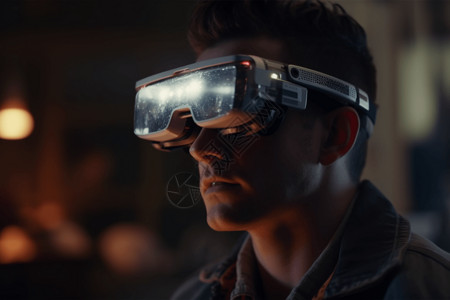 3D模拟AR眼镜用户体验背景