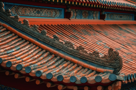 中国传统古建筑屋檐背景图片