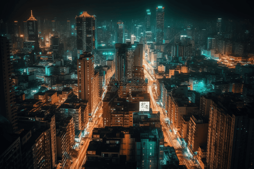 城市繁华夜景图片