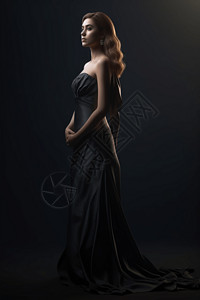 黑色连衣裙模特背景图片
