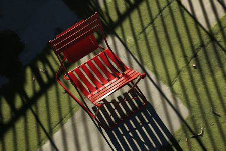红色轻便折叠椅背景图片