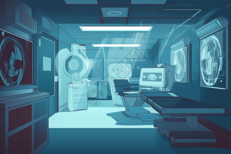 医院放射科插图背景图片