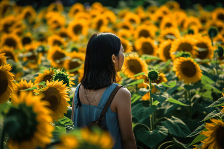 炎热夏日里的女孩图片