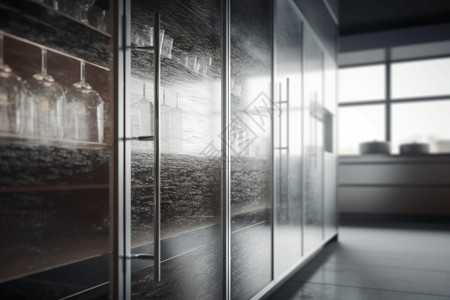 现代室内设计纹理玻璃橱柜门背景