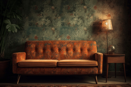 复古沙发中世纪设计高清图片