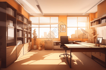书桌元素阳光充足的工作间设计图片