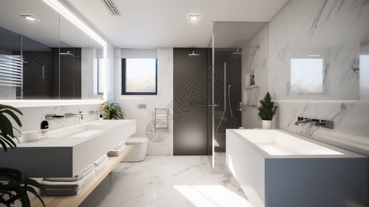 浴室洗漱台现代风卫生间设计图片