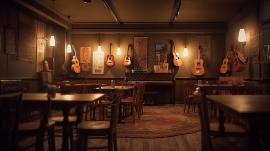 西餐厅素材环境舒适的音乐餐厅设计图片