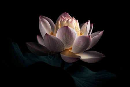 单朵莲花的3D渲染图高清图片