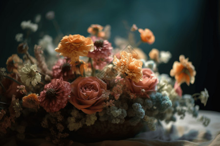 手作DIY羊毛毡花卉的样式图设计图片